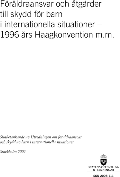 Omslaget till SOU 2005:111