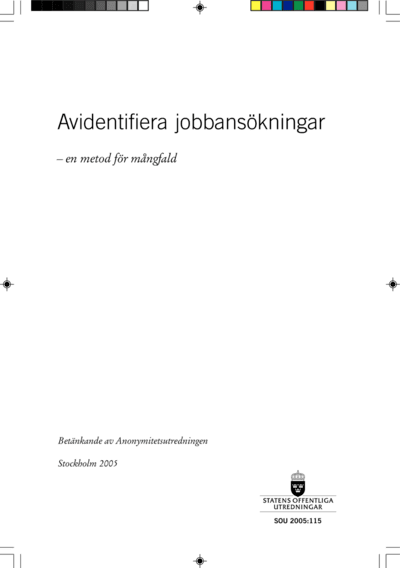 Omslaget till SOU 2005:115