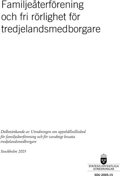 Omslaget till SOU 2005:15