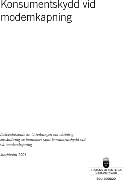 Omslaget till SOU 2005:20
