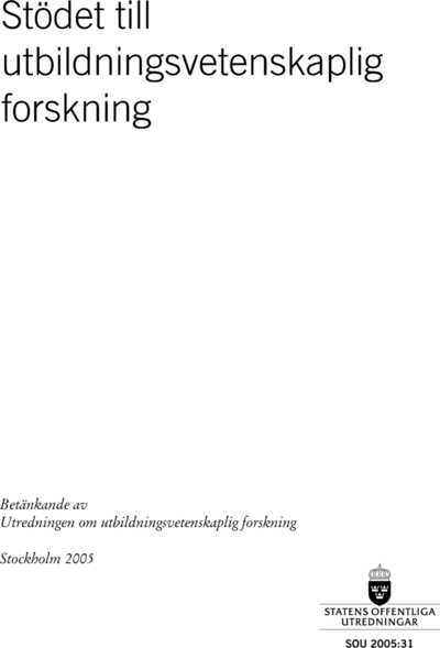 Omslaget till SOU 2005:31