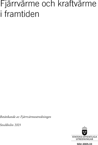 Omslaget till SOU 2005:33