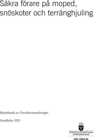 Omslaget till SOU 2005:45