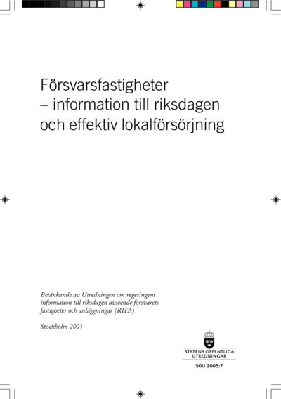 Omslaget till SOU 2005:7