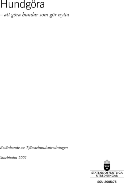 Omslaget till SOU 2005:75