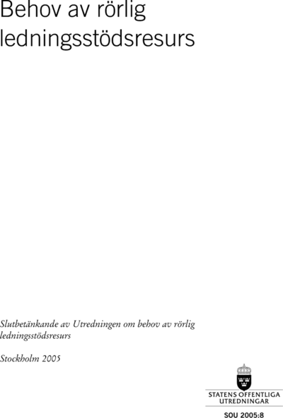 Omslaget till SOU 2005:8