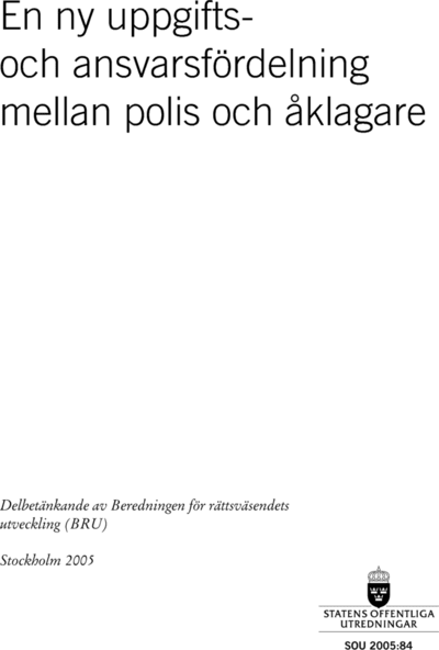 Omslaget till SOU 2005:84
