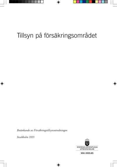 Omslaget till SOU 2005:85