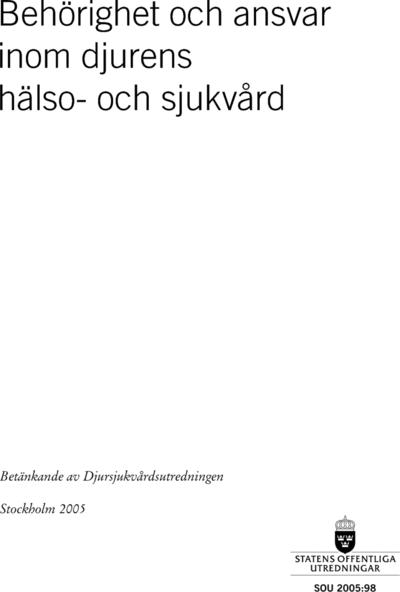 Omslaget till SOU 2005:98