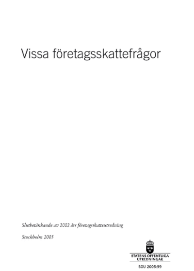 Omslaget till SOU 2005:99