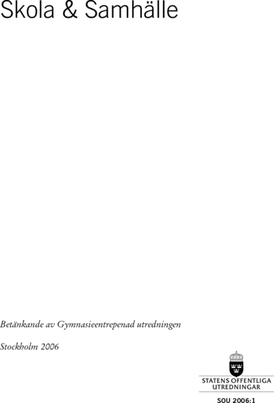 Omslaget till SOU 2006:1