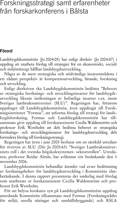 Omslaget till SOU 2006:104