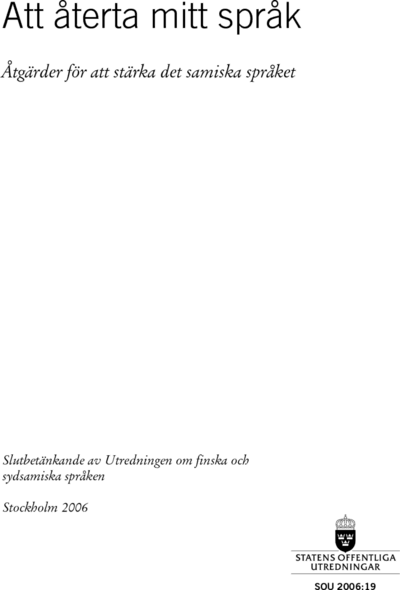 Omslaget till SOU 2006:19