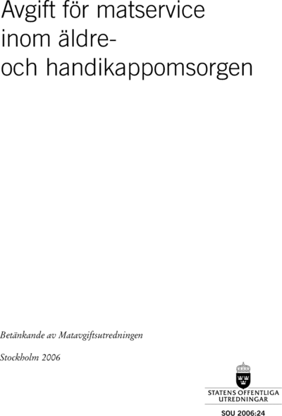 Omslaget till SOU 2006:24