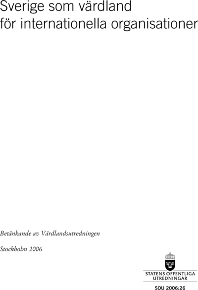 Omslaget till SOU 2006:26