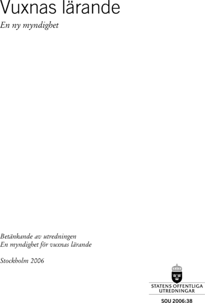 Omslaget till SOU 2006:38