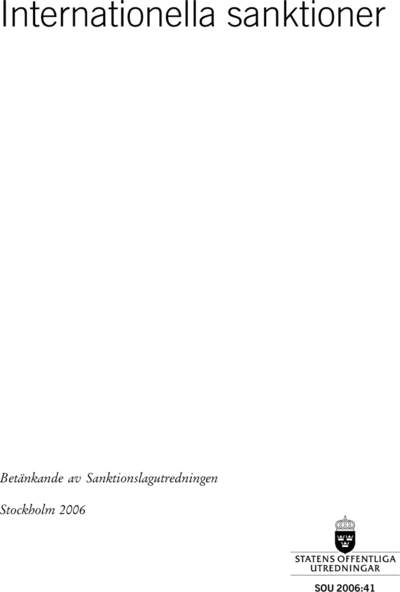 Omslaget till SOU 2006:41