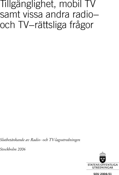 Omslaget till SOU 2006:51