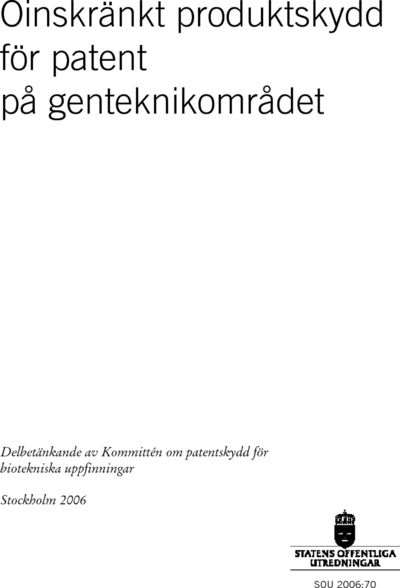 Omslaget till SOU 2006:70