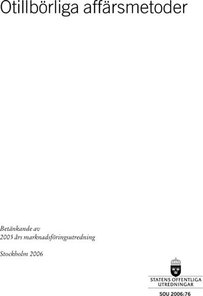 Omslaget till SOU 2006:76