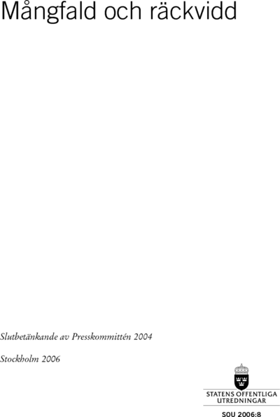 Omslaget till SOU 2006:8