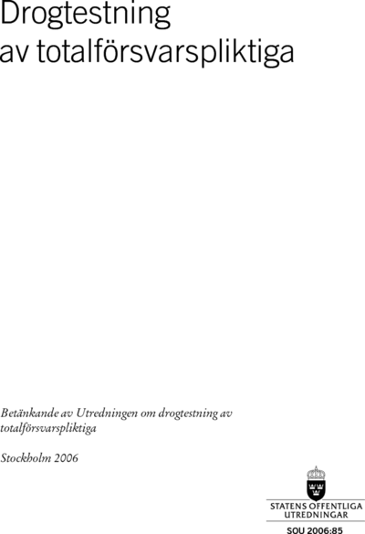 Omslaget till SOU 2006:85