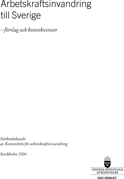 Omslaget till SOU 2006:87