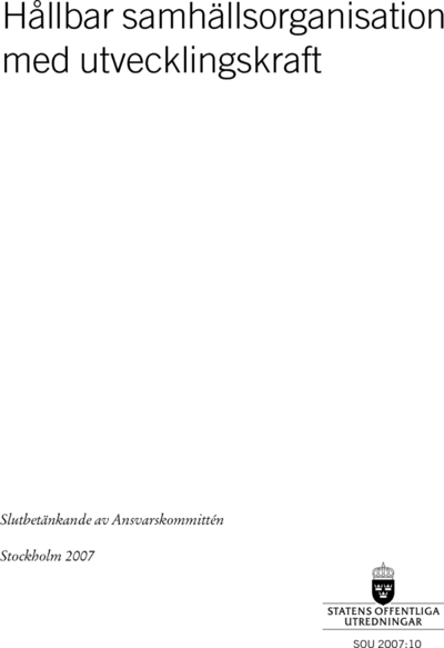Omslaget till SOU 2007:10