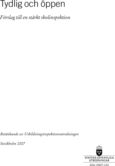 Omslaget till SOU 2007:101