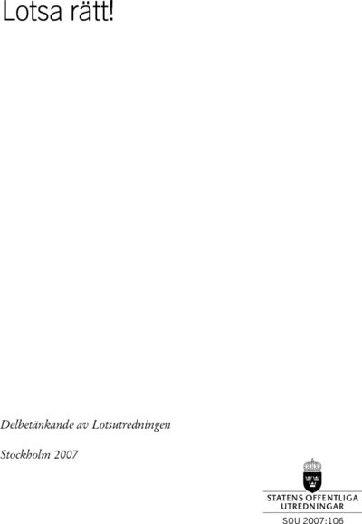 Omslaget till SOU 2007:106