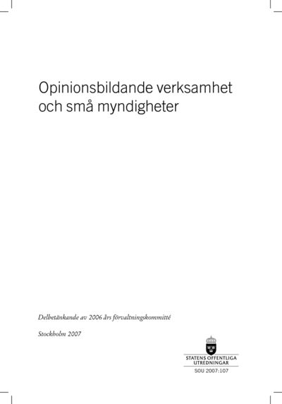 Omslaget till SOU 2007:107