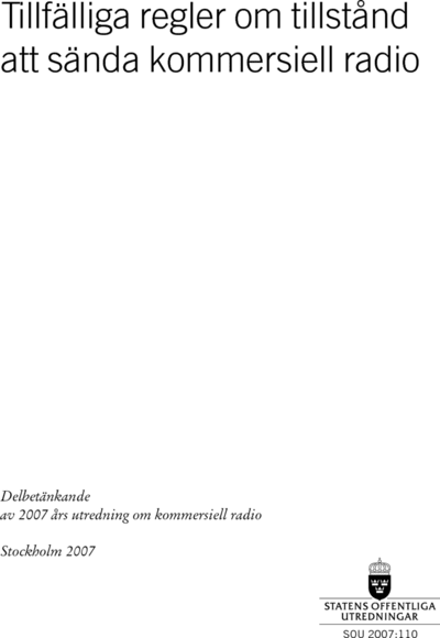 Omslaget till SOU 2007:110
