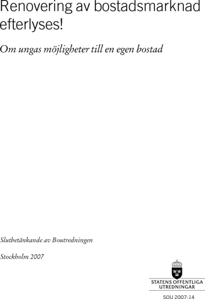 Omslaget till SOU 2007:14