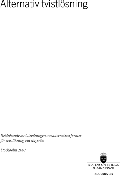 Omslaget till SOU 2007:26
