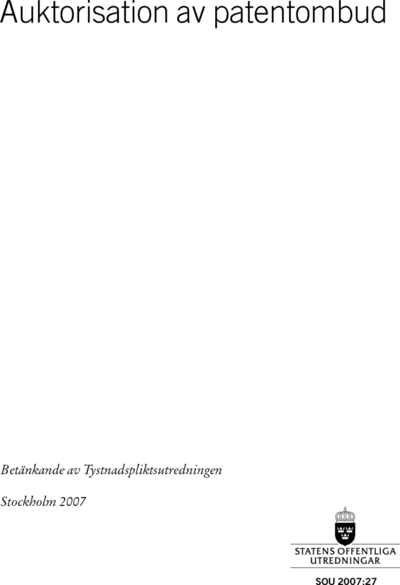 Omslaget till SOU 2007:27