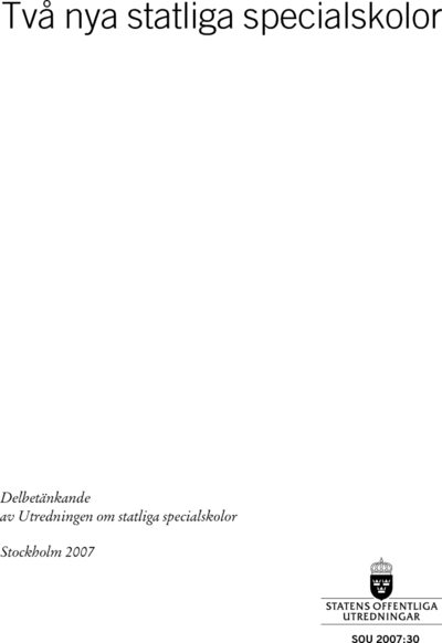 Omslaget till SOU 2007:30