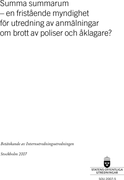 Omslaget till SOU 2007:5