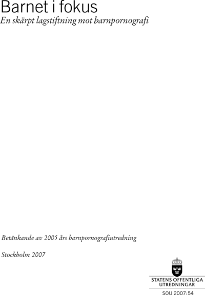 Omslaget till SOU 2007:54