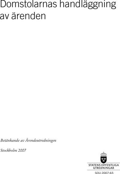 Omslaget till SOU 2007:65