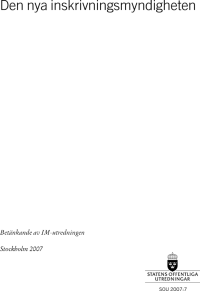 Omslaget till SOU 2007:7