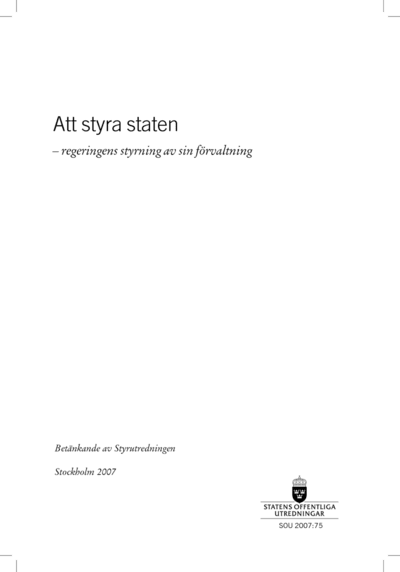 Omslaget till SOU 2007:75
