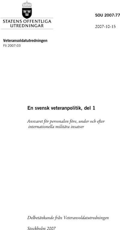 Omslaget till SOU 2007:77