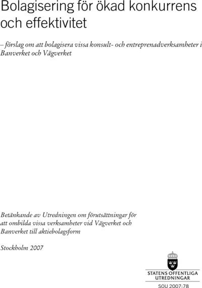 Omslaget till SOU 2007:78