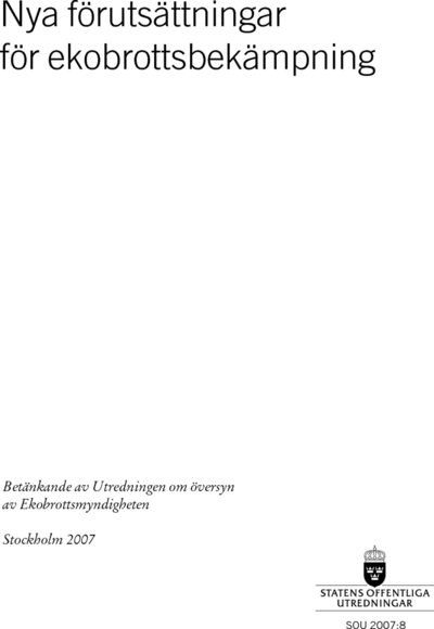 Omslaget till SOU 2007:8