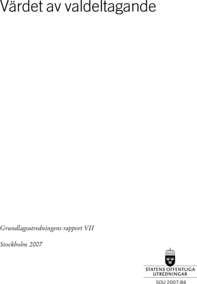 Omslaget till SOU 2007:84