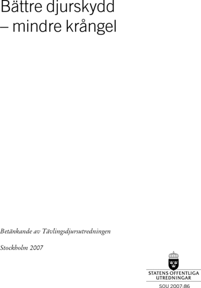 Omslaget till SOU 2007:86