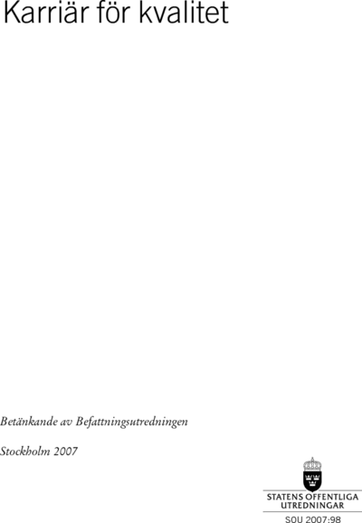 Omslaget till SOU 2007:98