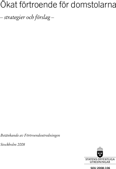Omslaget till SOU 2008:106