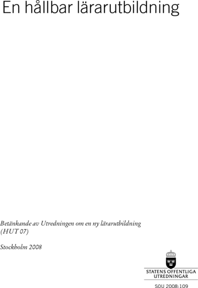 Omslaget till SOU 2008:109