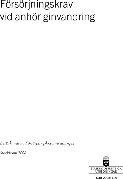 Omslaget till SOU 2008:114
